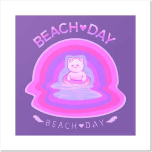 Beach Day Cattos! Posters and Art